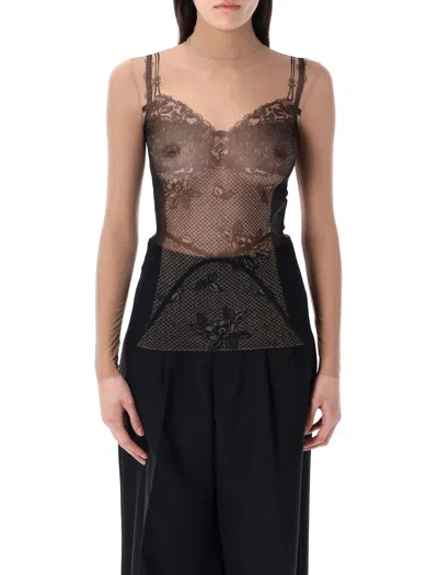 Balenciaga Trompe L Il Lingerie Top In Black