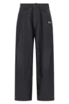 Balenciaga Grey Oversize Pants With Logo Detail On The Front And Logo Patch On The Rear In Cotton Man In Black