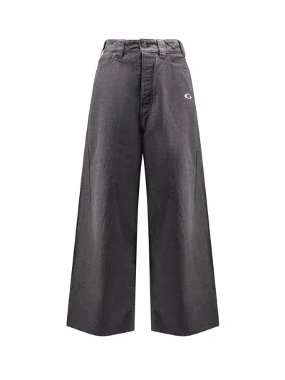 Balenciaga Trompe L'oeil Denim Trousers In Gray