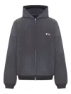 Balenciaga Men Grey Sweatshirt With Fixed Hood And Logo Detail On The Front In Cotton Man In Gray