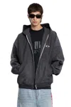Balenciaga Men Grey Sweatshirt With Fixed Hood And Logo Detail On The Front In Cotton Man In Gray