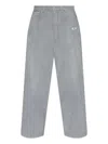 Balenciaga Trompe L'oeil Logo-embroidered Trousers In Gray