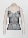 Balenciaga Black And Light Beige Trompe Loeil Lingerie Top In Multi