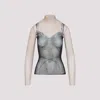 Balenciaga Black And Light Beige Trompe Loeil Lingerie Top In Gray