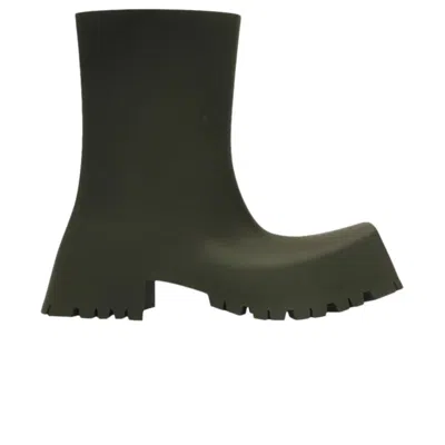 Pre-owned Balenciaga Trooper Rubber Boot 'dark Green' | Men's Size 43
