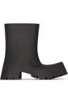 Balenciaga Sculptural Black Boots With Chunky Sole In Black
