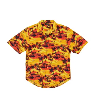 Balenciaga Tropical Print Shirt In Brown
