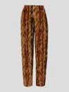 Balenciaga Straight Leg Trousers Elastic Waistband In Brown