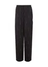 Balenciaga Striped Pinstripe Pyjama Pants With Side Pockets In Black