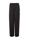 Balenciaga Striped Pinstripe Pyjama Pants With Side Pockets In Black