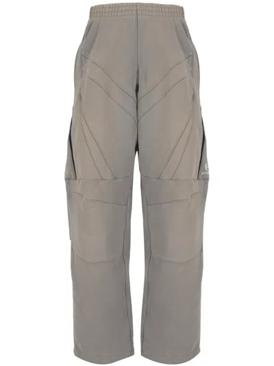Balenciaga Biker Cotton Trousers In Balencia Grey/white