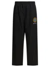 Balenciaga Logo-embroidered Elastic-waistband Trousers In Black