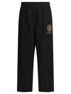 Balenciaga Logo-embroidered Elastic-waistband Trousers In Black
