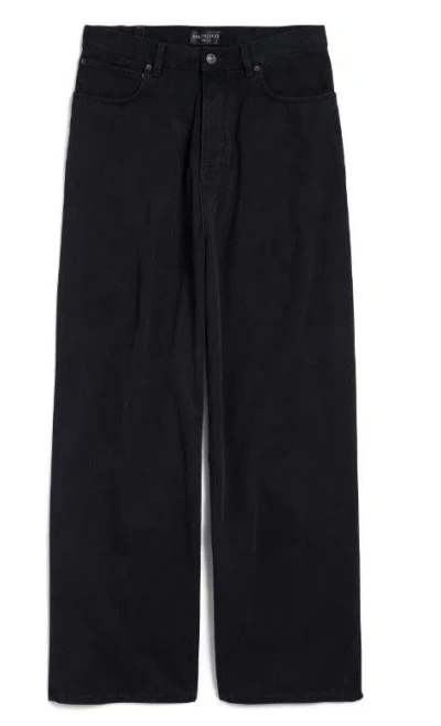 Balenciaga Loose Fit Denim Trousers In Black