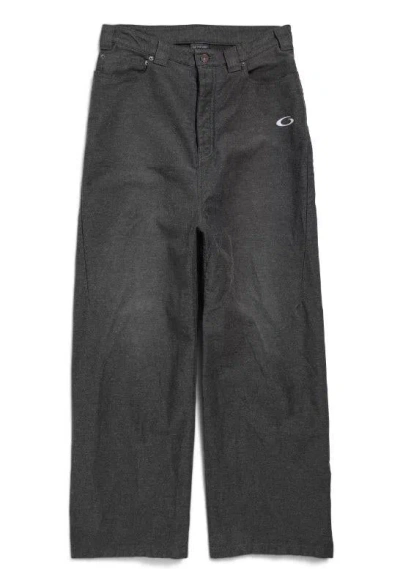 Balenciaga Trompe Loeil Denim Trousers In Gray