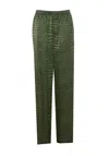 Balenciaga Crocodile Print Elastic Waistband Trousers In Green