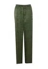 Balenciaga Crocodile Print Elastic Waistband Trousers In Green