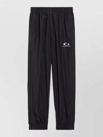 Balenciaga Trousers Track Suit Style Elastic Waistband In Black