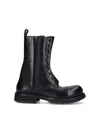 Balenciaga Black Truck Leather Boots In Black