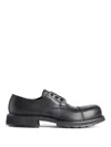 Balenciaga Black Truck Leather Derby Shoes In Black