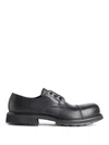 Balenciaga Black Truck Leather Derby Shoes In Black