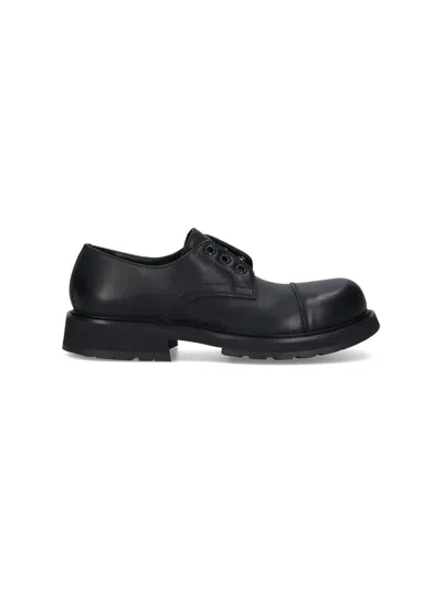 Balenciaga Lace-up Shoes With Round Toe And Block Heel In Black