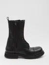 Balenciaga Lace-up Truck Boots Rubber Sole In Black