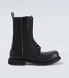 Balenciaga Rugged Leather Ankle Boots With Chunky Sole In Multi