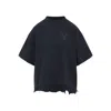 Balenciaga Black T-shirt With Logo Embroidery On The Front And Maxi Logo Lettering On The Rear In Cotton Woman