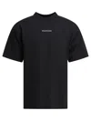 Balenciaga Black Crewneck T-shirt With Logo Lettering On The Front And Logo Patch On The Sleeve In Cotton Man In Black