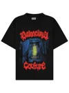 Balenciaga Medium Fit Graphic Crew Neck T Shirt In Black
