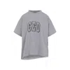 Balenciaga Ceo Asymmetrical Crewneck T-shirt In Gray