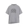 Balenciaga Ceo Asymmetrical Crewneck T-shirt In Gray