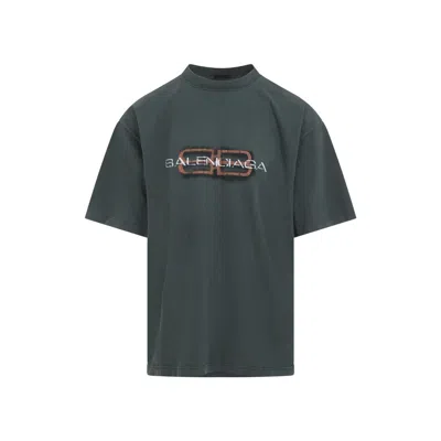 Balenciaga Short Sleeve Graphic Print T-shirt In Green