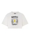 Balenciaga Cotton Salon De Couture Cropped T-shirt In White