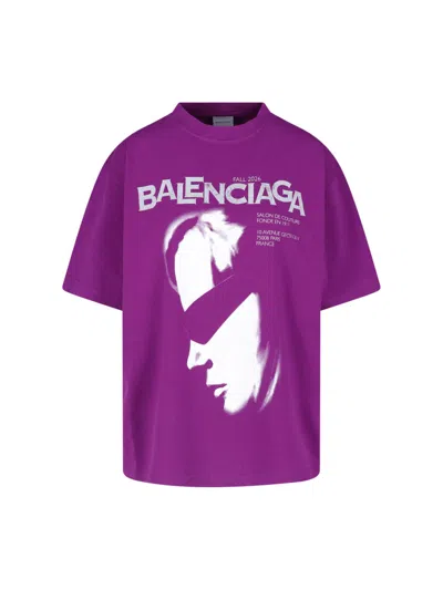 Balenciaga T-shirt "lady" In Blue