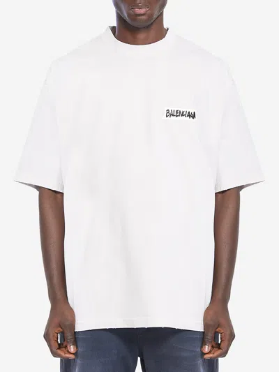 Balenciaga Masking Tape Tshirt In White