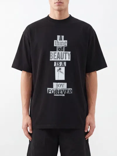 Balenciaga Gradient-print Cotton T-shirt In Black