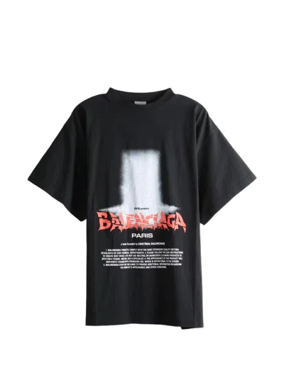 Balenciaga The Door Oversized T-shirt In Dry Jersey In Black