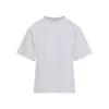 Balenciaga Cotton T-shirt With Logo Embroidery In Gray