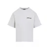 Balenciaga Womens Dirty White Logo-print Relaxed-fit Cotton T-shirt In White