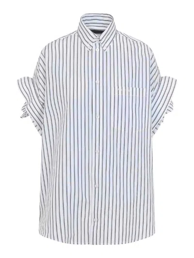 Balenciaga Tucked Sleeve Shirt In White
