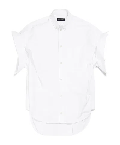 BALENCIAGA BALENCIAGA COLLARED SLEEVE DETAILED SHIRT