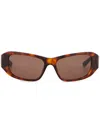 Balenciaga Tuesday Rectangle-frame Sunglasses In Brown