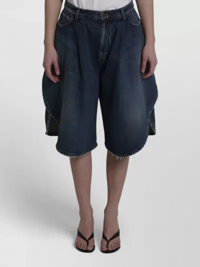 Balenciaga Tulip Denim Shorts Regular Fit Design In Blue