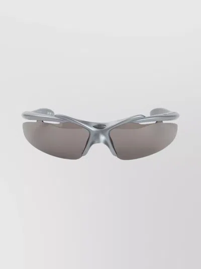 Balenciaga Turbo D-frame Wraparound Sunglasses In Gray