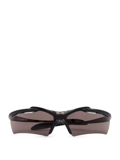 Balenciaga Black Acetate Turbo Rectangle Sunglasses