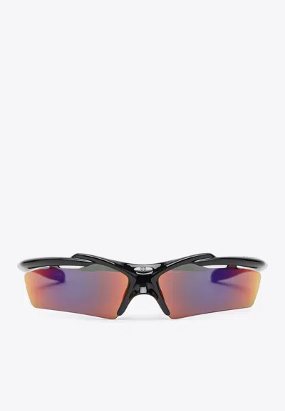 Balenciaga Turbo Rectangle Sunglasses In Black