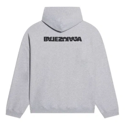 Balenciaga Turn Hoodie Wide Fit 'heather Grey Black' In Gray