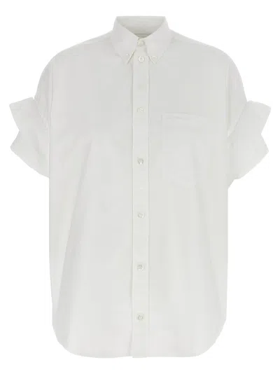Balenciaga Camicia In Popeline Bianco Donna In White